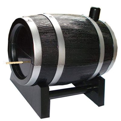 Portable Mini Automatic Wine Barrel Shaped Toothpick Plastic Box