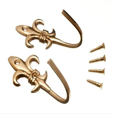5 Pairs Curtain Drape TIEBACK Fleur DE LYS Solid Brass 75 x 25 x 35mm