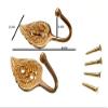 8 Pairs of Curtain TIE Backs Leaf Design Solid Brass 30 x 65 x 30mm view 2