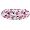 Ambesonne Feminine Travel Pillow Neck Rest, Repetitive Perfume Lipstick Makeup Care Items with Sketchy Dots Print, Memory Foam Traveling Accessory for Airplane and Car, 12", Pink Charcoal view 2