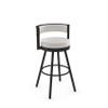Amisco Eller 26 in. Swivel Counter Stool - Off White Faux Leather/Black Metal view 1