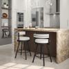Amisco Eller 26 in. Swivel Counter Stool - Off White Faux Leather/Black Metal view 4