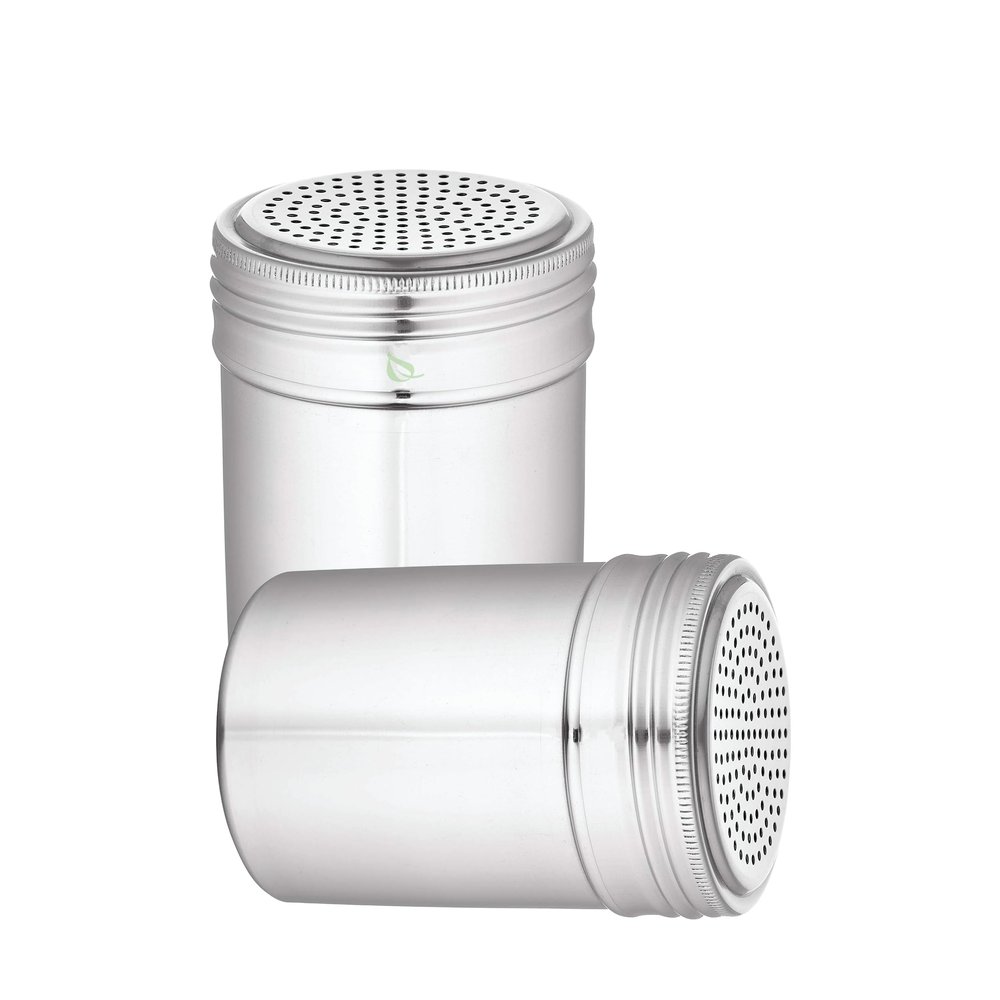 [15 PACK] Stainless Steel Versatile Dredge Shaker Set 10 Ounce - Salt, Pepper, Sugar, Condiments, Oregano, Spices Shaker for Restaurants, Baking, Cooking (10oz)