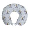 Ambesonne Horse Travel Pillow Neck Rest, Animal Pattern Surrounded by Flower Details, Memory Foam Traveling Accessory for Airplane and Car, 12", Lavender Blue Tan view 1