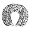 Ambesonne Auto Mechanic Travel Pillow Neck Rest, Repetitive Monochrome Pictograms Pattern with Car Spare Partss, Memory Foam Traveling Accessory for Airplane and Car, 12", Grey White view 1
