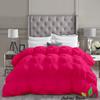 Saferay Green All-Season Luxury - Hotel Collection - Pintuck Style 100% Organic Cotton Queen Size 88 x 92 Inches 1-Piece Pinch Pleat Comforter with 4 Corner Tabs, 500 GSM - Machine Washable, Hot Pink view 1