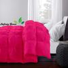 Saferay Green All-Season Luxury - Hotel Collection - Pintuck Style 100% Organic Cotton Queen Size 88 x 92 Inches 1-Piece Pinch Pleat Comforter with 4 Corner Tabs, 500 GSM - Machine Washable, Hot Pink view 3