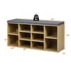 Furniture Shoe Storage Bench Rack Bench 10-Cube Organizer Bench Adjustable Nature Standing Cabinets, Padded Cushion, Home Kitchen Bedroom, Living Room view 3