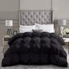 Black All-Season Luxury - Hotel Collection - Pintuck Style 100% Organic Cotton Grand King Size 106 x 106 Inches 1-Piece Pinch Pleat Comforter with 4 Corner Tabs, 500 GSM - Machine Washable view 1