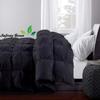 Black All-Season Luxury - Hotel Collection - Pintuck Style 100% Organic Cotton Grand King Size 106 x 106 Inches 1-Piece Pinch Pleat Comforter with 4 Corner Tabs, 500 GSM - Machine Washable view 3