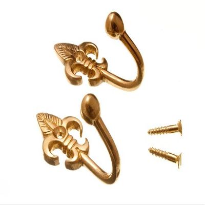 12 Pairs of Curtain TIE HOLDBACKS Fleur DE LYS Solid Brass 40 x 25 x 30mm