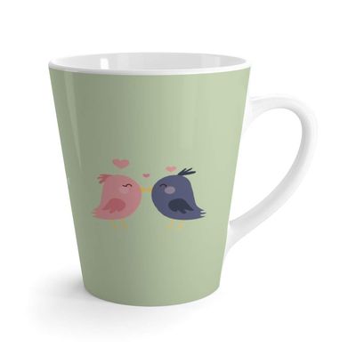 Birds In Love Valentine's Day Resene Pixie Latte mug