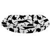 Ambesonne Cat Travel Pillow Neck Rest, Cats Yellow Eyes in Different Positions Paw Traces Playful Feline Animal, Memory Foam Traveling Accessory for Airplane and Car, 12", Black Charcoal view 2
