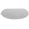 Ambesonne Abstract Travel Pillow Neck Rest, Flower Inspired Motifs in Greyscale Shades Ornamental and Flourishing, Memory Foam Traveling Accessory for Airplane and Car, 12", White view 2