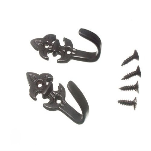 12 Pairs of Curtain TIE HOLDBACKS Fleur DE LYS Black Metal 55 x 20 x 25mm
