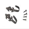 12 Pairs of Curtain TIE HOLDBACKS Fleur DE LYS Black Metal 55 x 20 x 25mm view 1