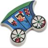 Authentic Polish Pottery Magnet Signature UNIKAT in Blue Carriage Design Handmade in Bolesawiec Poland by Ceramika Artystyczna + Certificate of Authenticity view 1