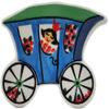 Authentic Polish Pottery Magnet Signature UNIKAT in Blue Carriage Design Handmade in Bolesawiec Poland by Ceramika Artystyczna + Certificate of Authenticity view 2