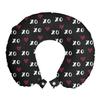 Ambesonne XOXO Travel Pillow Neck Rest, XO Acronym and Striped Heart Pattern Love Romantic Print, Memory Foam Traveling Accessory for Airplane and Car, 12", Grey Charcoal view 1