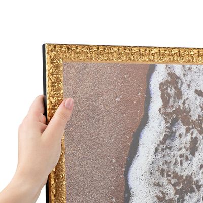 ArtToFrames 12x12 Inch Gold Picture Frame, This 1.00 Inch Custom Wood Poster Frame is 1" Wide - Versailles Gold - Comes with Regular Glass and Corrugated Backing (WOMD11239-12x12)