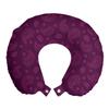 Ambesonne Purple Paisley Travel Pillow Neck Rest, Outline Simplistic Oriental Ornament with Flower Items, Memory Foam Traveling Accessory for Airplane and Car, 12", Plum Pink view 1
