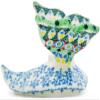 Polmedia Polish Pottery Butterfly Figurine UNIKAT - Christmas Forest Pattern Handmade in Boleslawiec Poland by Ceramika Artystyczna + Certificate of Authenticity view 3