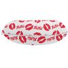 Ambesonne XOXO Travel Pillow Neck Rest, Lipstick Kisses and XOXO Acronyms Pattern Love Romantic Feminine Lip Prints, Memory Foam Traveling Accessory for Airplane and Car, 12", Pink White view 2