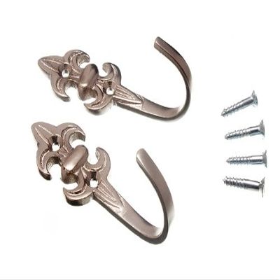 12 Pairs of Curtain TIE Hold Backs Fleur DE LYS MATT Chromed 55 x 20 x 25