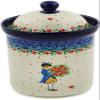 Polmedia Polish Pottery Canister 9" UNIKAT - Charming Prince Pattern Handmade in Boleslawiec Poland by Ceramika Artystyczna + Certificate of Authenticity view 1
