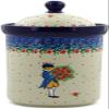 Polmedia Polish Pottery Canister 9" UNIKAT - Charming Prince Pattern Handmade in Boleslawiec Poland by Ceramika Artystyczna + Certificate of Authenticity view 3