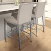 Amisco Perry Plus 26 in. Counter Stool - Cream Faux Leather/Glossy Grey Metal view 2