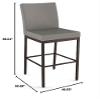 Amisco Perry Plus 26 in. Counter Stool - Cream Faux Leather/Glossy Grey Metal view 3