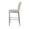 Amisco Perry Plus 26 in. Counter Stool - Cream Faux Leather/Glossy Grey Metal view 4