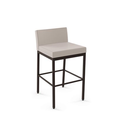 Amisco Fairfield Plus 26 in. Counter Stool - Cream Faux Leather/Dark Brown Metal