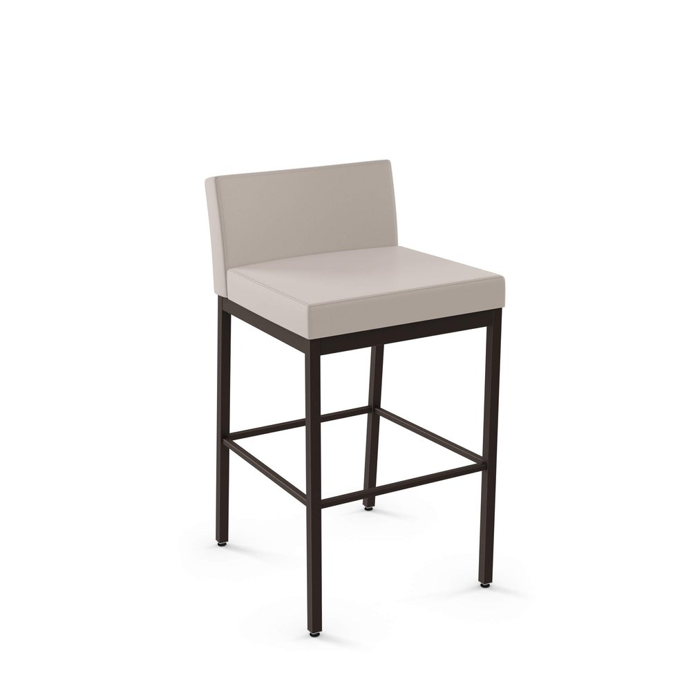 Amisco Fairfield Plus 26 in. Counter Stool - Cream Faux Leather/Dark Brown Metal