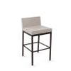 Amisco Fairfield Plus 26 in. Counter Stool - Cream Faux Leather/Dark Brown Metal view 1