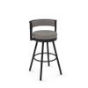 Amisco Eller 26 in. Swivel Counter Stool - Taupe Grey Faux Leather/Black Metal view 1