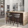 Amisco Eller 26 in. Swivel Counter Stool - Taupe Grey Faux Leather/Black Metal view 4