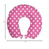 Ambesonne Pink Polka Dots Travel Pillow Neck Rest, Rows and Columns Ordered Arrangement Feminine Abstraction Graphical, Memory Foam Traveling Accessory for Airplane and Car, 12", Pink and White view 3