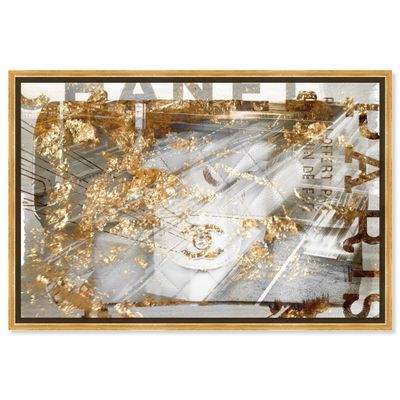 Oliver Gal Fashion and Glam Contemporary Canvas Wall Art No1 Bag Ready to Hang Home Decor 31.5 x 46.5 Gold and White Canvas Art for Bedroom
