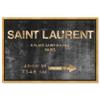 The Oliver Gal Artist Co. Fashion and Glam Modern Canvas Art - Saint Sulpice Road Sign, Wall Art for Living Room, Bedroom, and Bathroom, 15 in x 10, Black and Gold Home Decor view 1