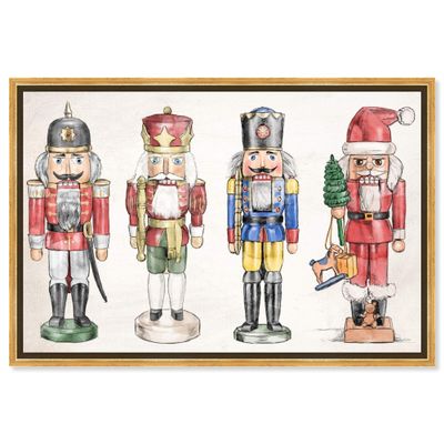 The Oliver Gal Artist Co. Holiday and Seasonal Framed Wall Art Canvas Prints 'Nutcrackers' Holidays