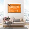 The Oliver Gal Artist Co. Fashion and Glam Contemporary Canvas Art - Faubourg Road Sign Orange, Wall Art for Living Room, Bedroom, and Bathroom, 45 in x 30, Orange and Brown Home Decor view 3