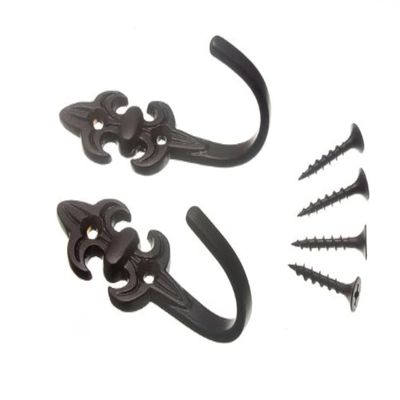12 Pairs of Curtain TIE Hold Backs Fleur DE LYS Black 75 x 25 x 35mm