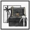 The Oliver Gal Artist Co. Fashion and Glam Framed Wall Art Canvas Prints 'Gifted Beauty' Handbags Home Dcor, 16 in x 16 in, Black, White view 1