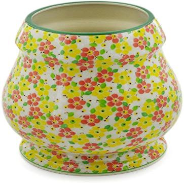 Polmedia Polish Pottery Vase UNIKAT - Fertile Meadow Pattern Handmade in Boleslawiec Poland by Ceramika Artystyczna + Certificate of Authenticity