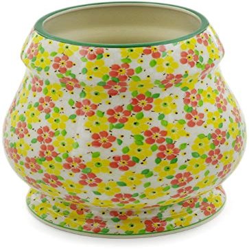 Polmedia Polish Pottery Vase UNIKAT - Fertile Meadow Pattern Handmade in Boleslawiec Poland by Ceramika Artystyczna + Certificate of Authenticity