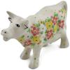 Polmedia Polish Pottery Cow Figurine UNIKAT - Blossom Sprinkle Pattern Handmade in Boleslawiec Poland by Ceramika Artystyczna + Certificate of Authenticity view 1