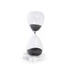 Bey-Berk Personalized 60-Minute Crystal Hourglass (Black Sand), 3.5" x 3.5" x 10.5" Hand-Blown Glass Timer on Clear Crystal Base, Modern Desk Accent view 1