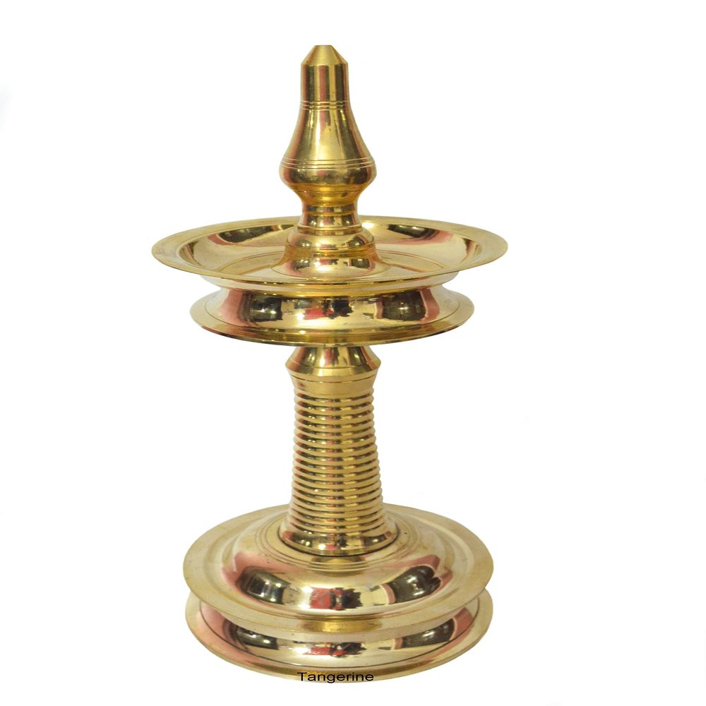 TANGERINE Brass Nilavilakku || Kerala Diya || Brass Oil Lamp - Height 10 inches